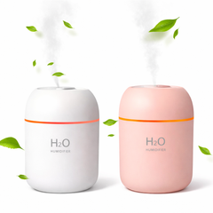 H2O Portable Mini Humidifier & Air Freshener – USB Rechargeable Mist Humidifier with Soft Night Light | Multi-Color Options