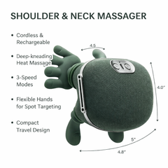 Rechargeable Shoulder & Neck Massager – Deep Kneading Heat Therapy | Cordless & Portable Pain Relief Device
