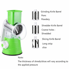 Tabletop Drum Grater – Stainless Steel Vegetable Slicer & Shredder (3 Interchangeable Blades)