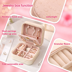 Portable Jewelry Organizer Box – Compact Travel Jewelry Case with Soft Velvet Interior (Water-Resistant & Multi-Compartment)