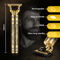 Vintage T9 Professional Hair Trimmer β Rechargeable Zero Gap T-Blade Beard & Hair Clipper for Men