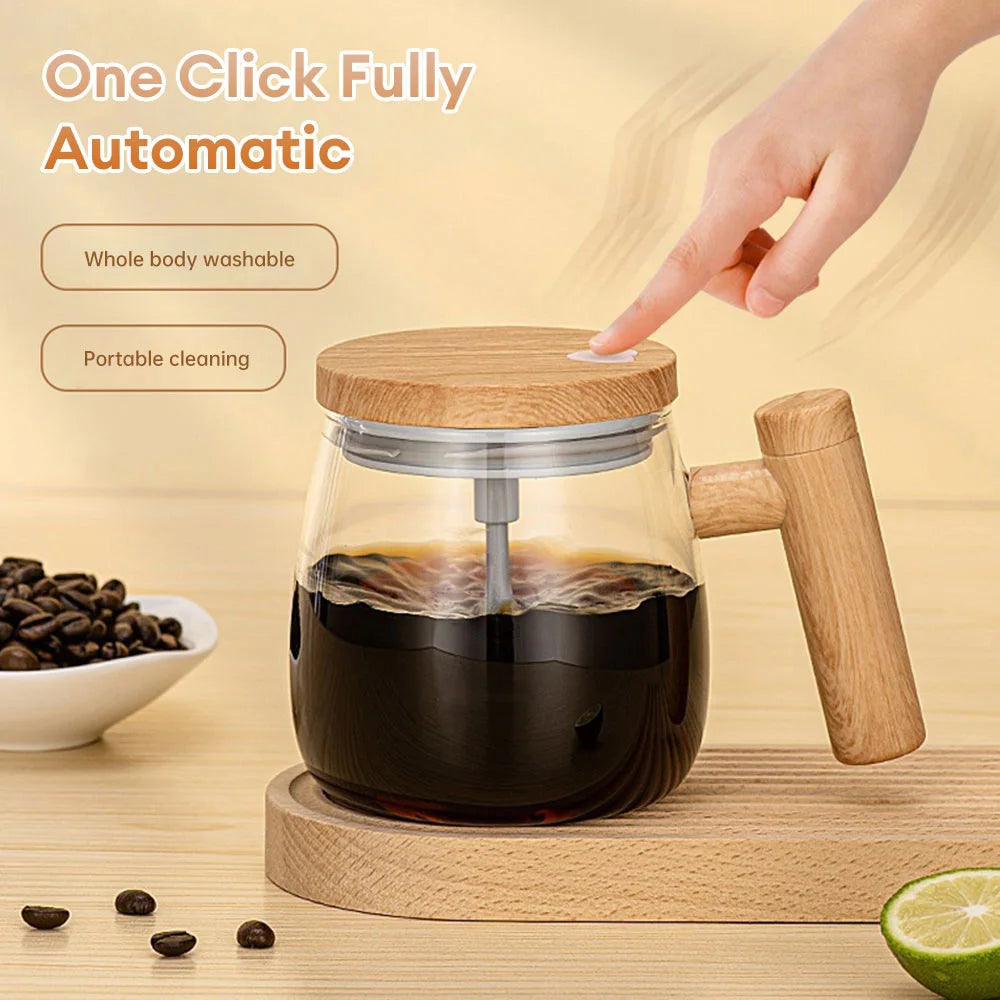 Self Stirring Coffee Mug with Lid/Handle 400ml
