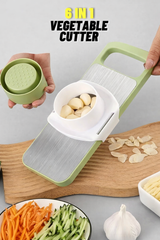 6-in-1 Stainless Steel Vegetable Cutter | Multi-Function Manual Slicer with Safety Hand Guard