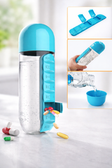 7-Day Pill Organizer Water Bottle – BPA Free Leak-Proof Medicine Bottle with Weekly Pill Box (650ml)