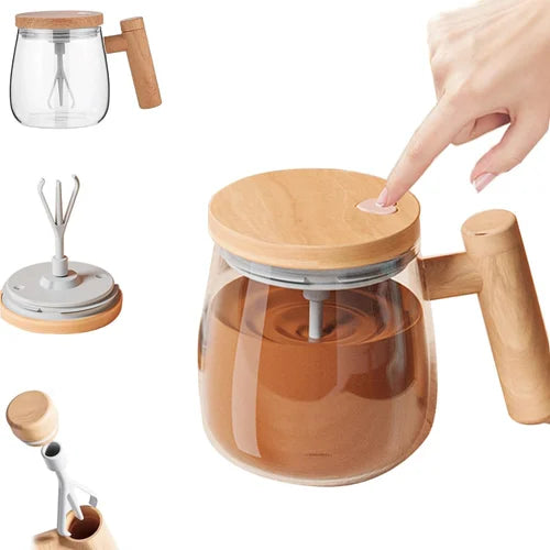 Self Stirring Coffee Mug with Lid/Handle 400ml