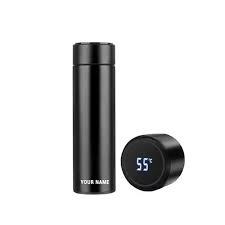 LED Temperature Display Water Bottle 500ML  Black